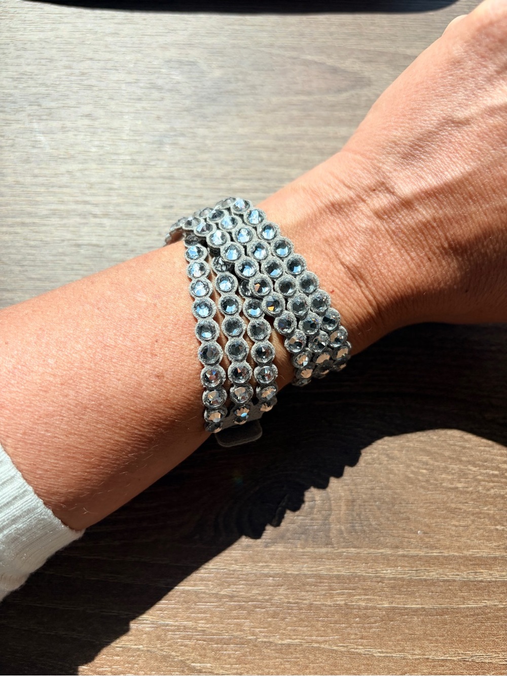 Swarovski Crystal Wrap Bracelet - Silver Sparkle